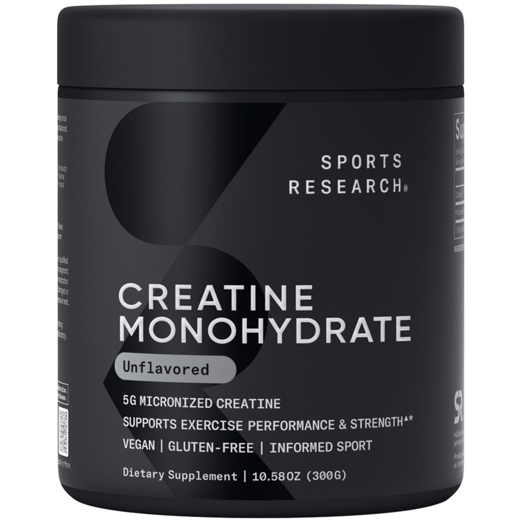 Spor Araştırması Kretan Monohidrat - Lean Kas, Performansı ve Güçlüliği Geliştirin - 5 g Micronized Kreine - 10.58 ozine - 10.58 oz