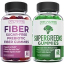 Atlantis Beslenme Sugar Free Prebiyotik Fiber Gummies for Yetişkinler 2Pack (120 Gummies) + Supergreens 60 Gummies