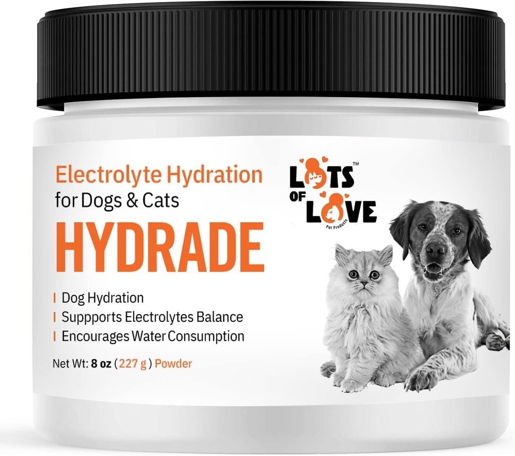 HydrADE Toz - Köpek ve Kedi Dehidrasyonu için elektrolitler - Köpekler ve Kediler için Hydration - birçok aşk Pet Ürünleri (8 Oz)