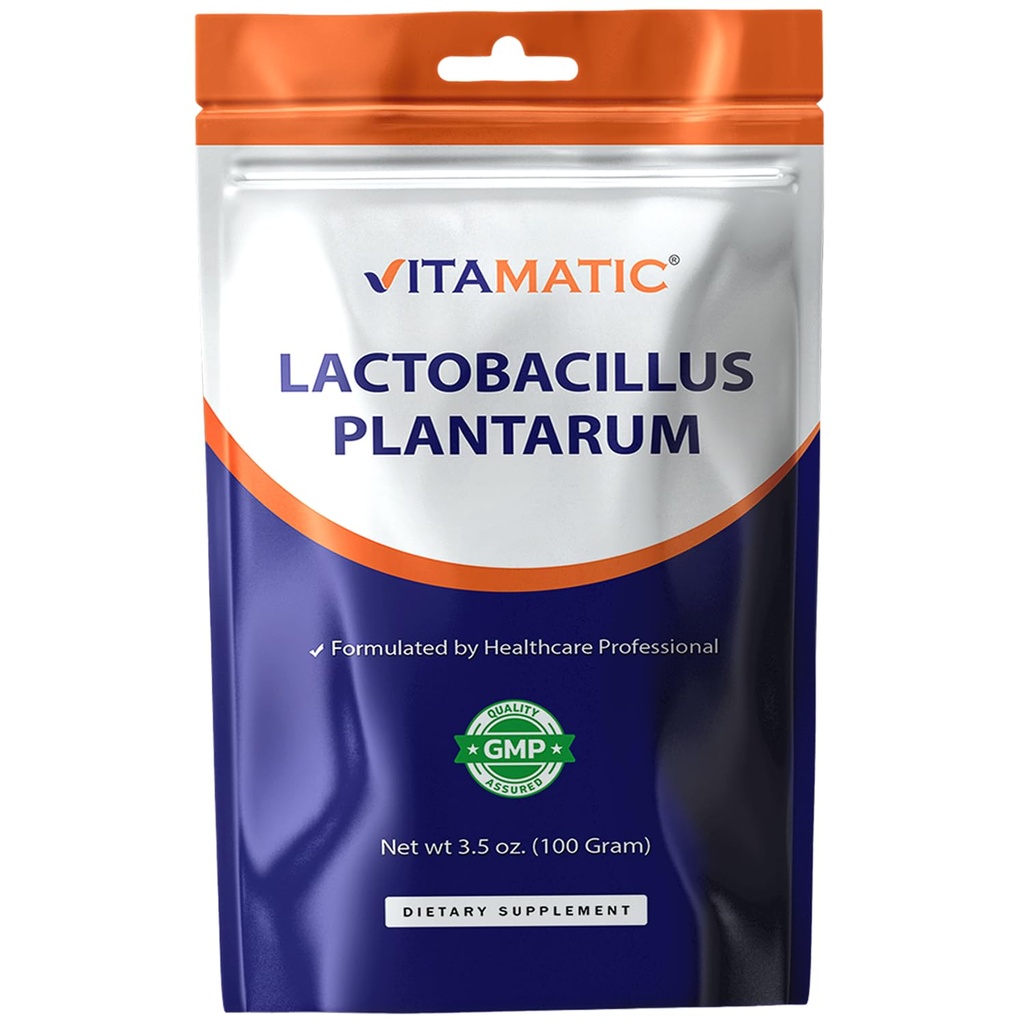 Vitamatic Lactobacillus Plantarum Probiyotik Toz - Digestive Health Support - 100 Gram (3.5 OZ) - 100 Hizmet