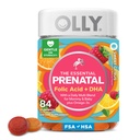 OLLY Essential Prenatal Gummy Multivitamin, Folic Asit, Vitamin D, Omega 3 DHA, Sağlıklı Büyüme ve Beyin Gelişimini Destekler, Citrus Berry - 84 Count 84 Count