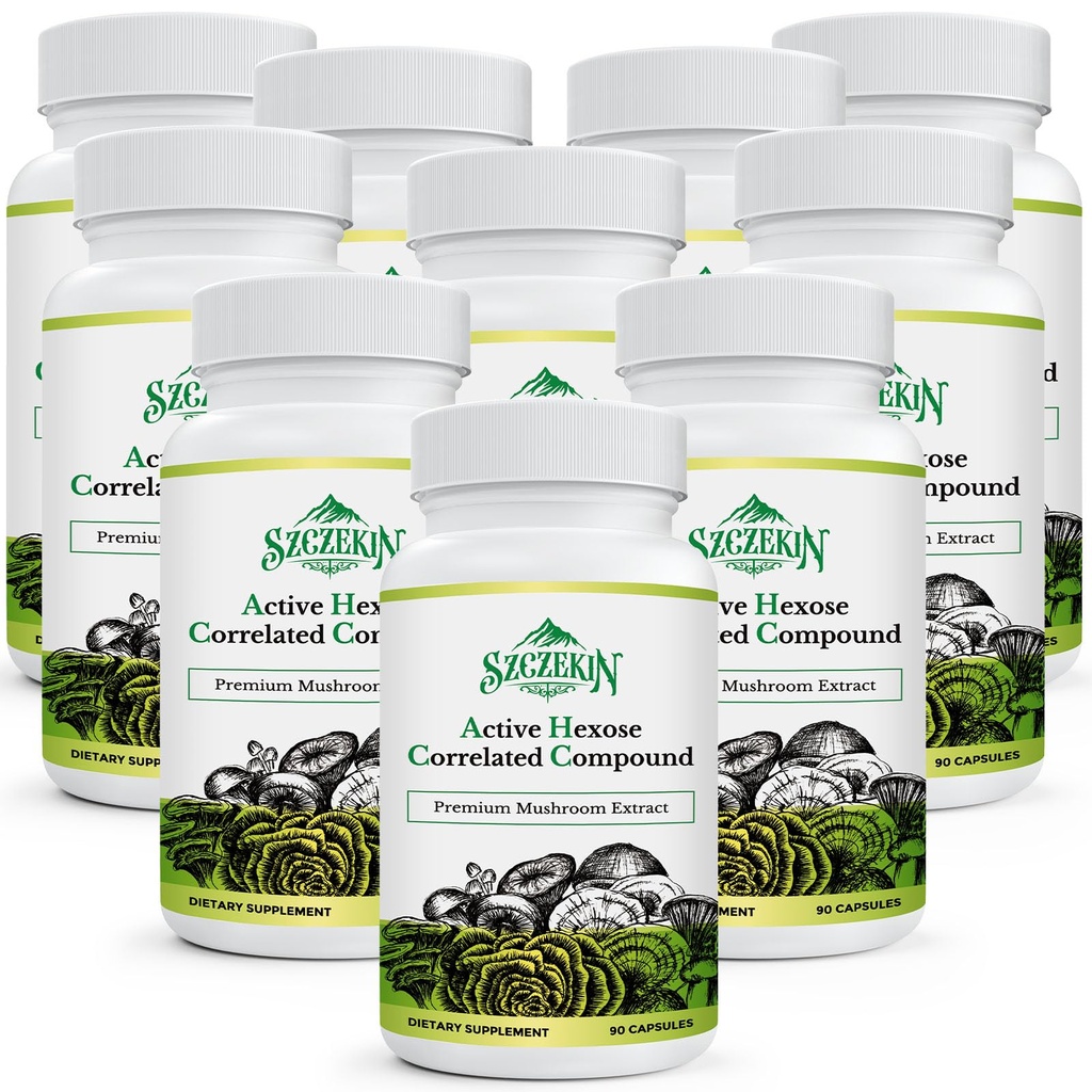 Aktif Hexose Corlev bileşikler 1500 mg Supplement, Natural 8 Mushroom Extract Supplement, Immune System, Liver Function, Natural Killer ve T Hücreler Aktivitesi, 900 Veggie Capsules