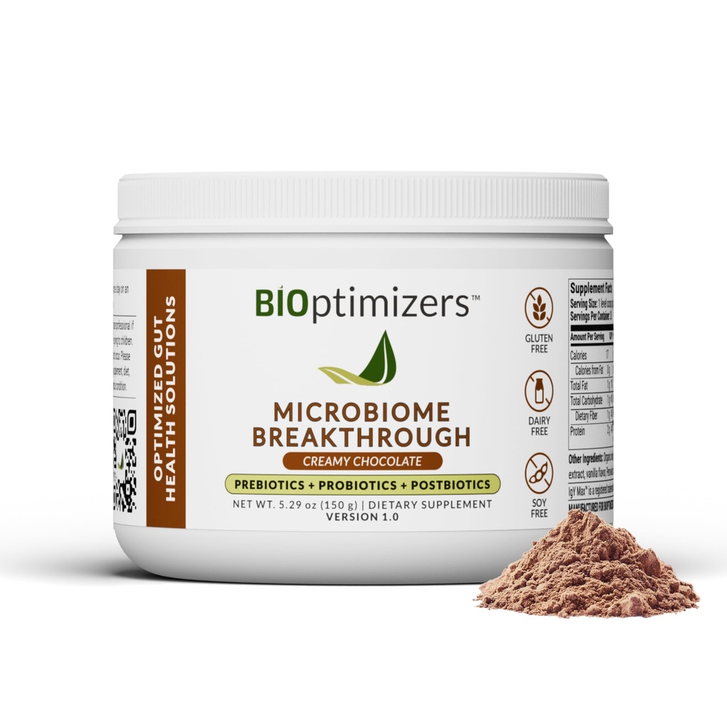 Microbiome Restorasyon Tozu - Chocolate Flavor - Lactobacillus Strains, Bone Broth & Collagen - L-Glutamine Kaynağının Kaynağı - Gaz & Bloating Relief - Genişleme Sağlığı - 30 Hizmet - 150g