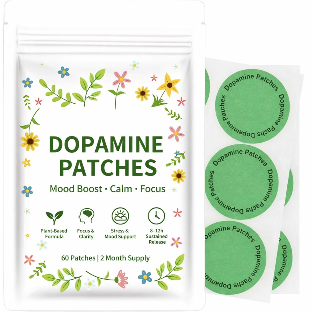 Dopamine Patches Extra Strength – Mood, Focus & Calm Support – No Pills, Easy Daily Wear – Stress Support Patch for Work, Relaxation & Balance