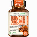 Turmeric Curcumin Supplement with Black Pepper Extract - High Potency Organic Turmeric 1400 mg &% 95 Curcuminoids for Joint & Digestive Health - Ortak Destek Supplement - 60 Vegan Curcuma Capsules