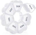 Büyük Haftalık Pill Organizer, Pill Box 7 Gün, KAPENS Günlük Vitamin Vaka Büyük Kapasite Karşılaştırması, Balık Yağı Tamamları için Pill Konteynerleri, Beyaz Yağ Tıp Tamamları, Beyaz Sarayları