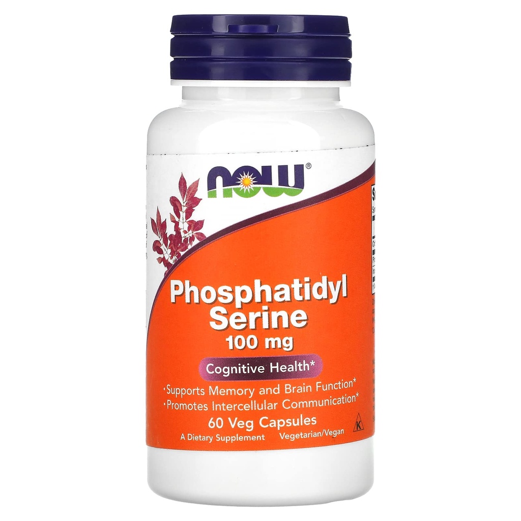 Şimdi Gıdalar Tamamlar, Phosphatidyl Serine 100 mg ile Gen Lecithin, 60 Veg Capsules