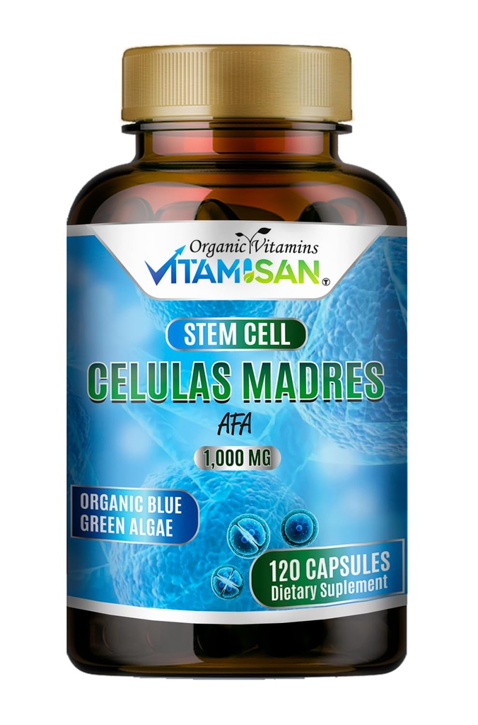Celulas Madres AFA Stem Natural Hücre 120 Capsules 1000 mg Blue Green Algae Non GMO Gluten Free Aphanizomenon Flos-aquae celulala Madre Ylement