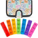 Vive Weekly Pill Organizer 4 Times a Day - 7 Days Pill Box for Morning, Noon, Evening, Night - Ekstra Büyük Tıp, Vitamin & Supplement Akrilik with Premium Deri Case Case