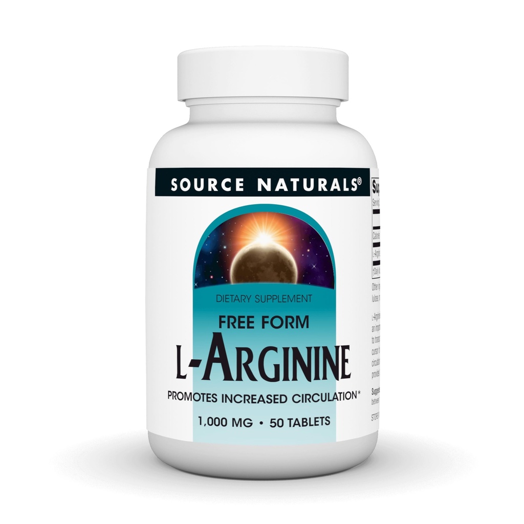 Kaynak Naturals L-Arginine, Ciculation* 1000 mg Ücretsiz Form - 50 Tablet