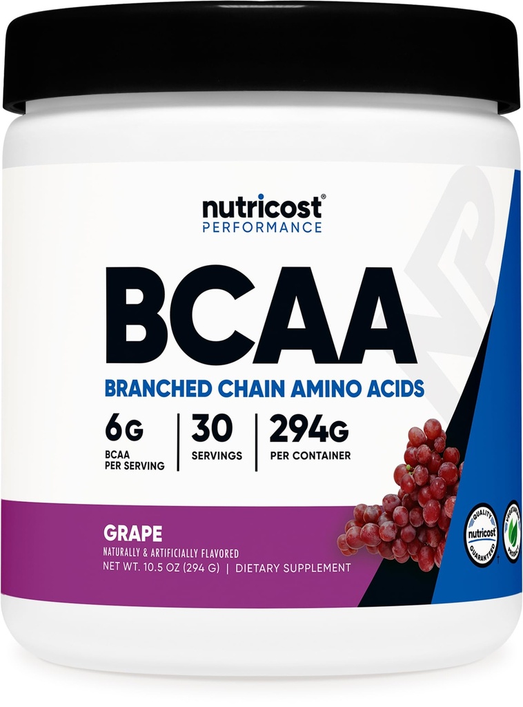 Nutricost BCAA Toz (Grape, 30 Hizmet) - Optimal 2:1 1 Oran, Vegetarian, Non-GMOMO