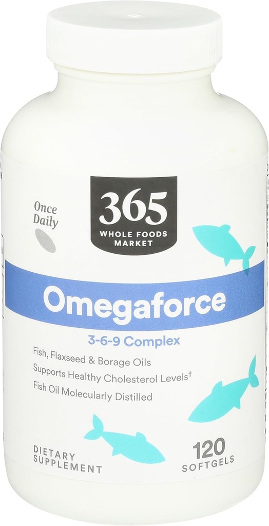 365 by Whole Foods Market, Omegaforce 3 6 9 Kompleksi, 120 Softgels