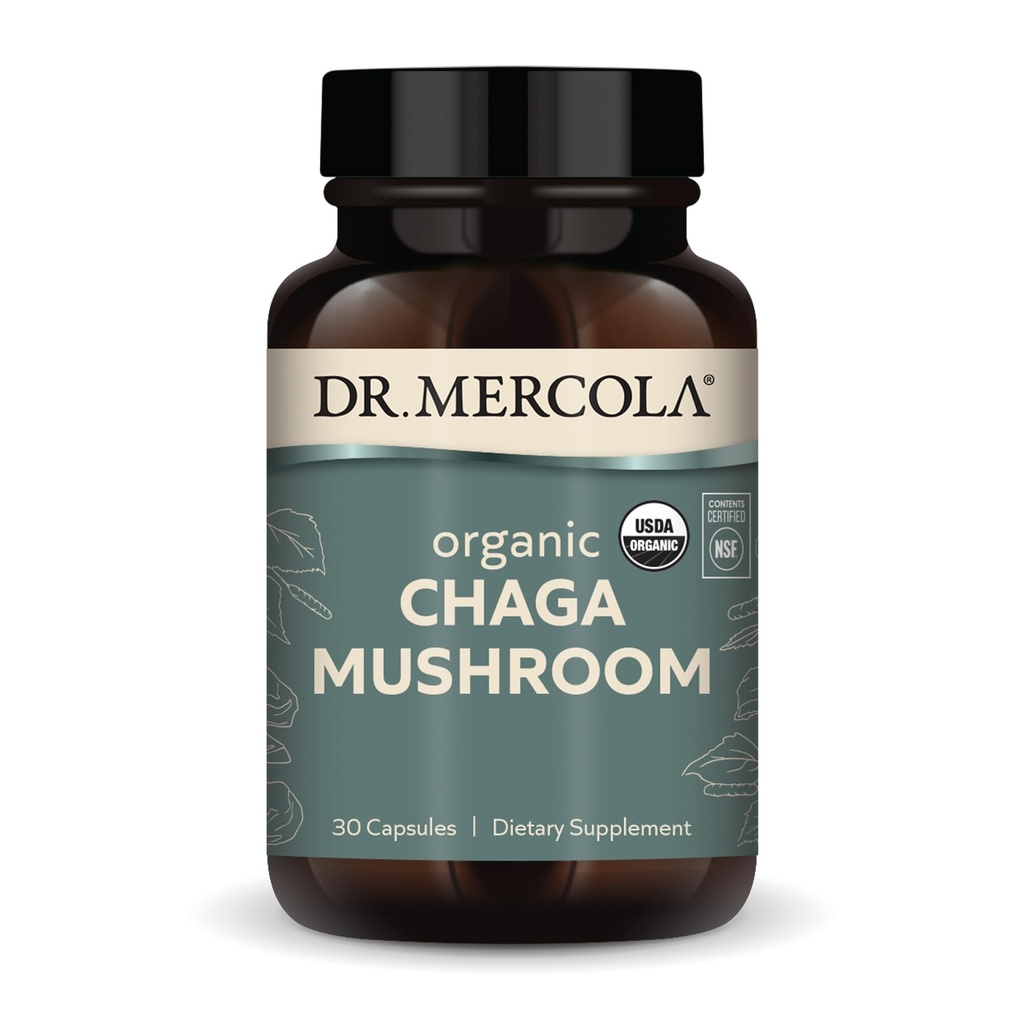 Dr. Mercola Organik Chaga Mushroom, 30 Hizmet (30 Tablet), Diyet Tamam, Sağlıklı Immune Function, Non-GMO, sertifikalı USDA Organik, NSF Contents Sertifikalı USDA Organik, NSF Contents