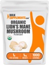 BulkSupplements.com Organik Lions Mane Mushroom Toz - Lions Mane Toz, Mushroom Supplement - Vegan & Gluten Free, 1g per Service, 1kg (2.2 lbs) (Pack of 1)