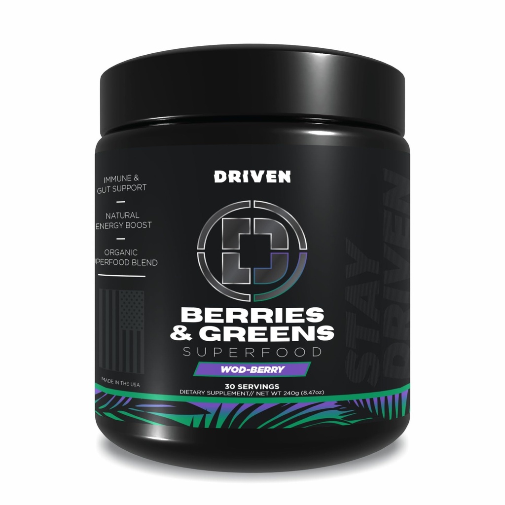 Driven B&Gages & Greens Superfood Toz, 30 Hizmet - Organik Plant-Based Formula Probiyotiks & Digestive Enzymes - Supports Recovery, Sağlıklı Digestion ve Immune Function