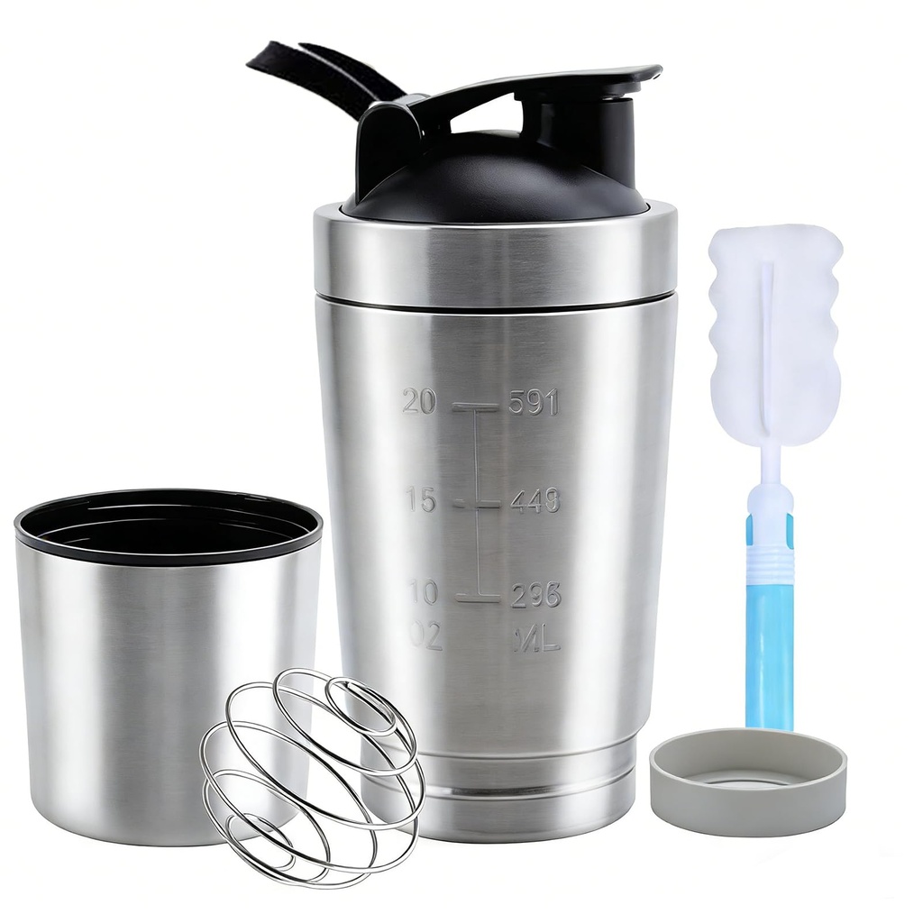 VALESKA Stainless Steel Protein Shaker Bottle, 27.0 Fl Oz, Insulated, Leak Proof, BPA Free, Hiking