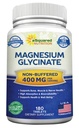 ASquared Beslenme Magnezyum Glycinate 400 mg - 180 Tablet - Max Strength Magnezyum Bisglycinate Supplement -Maximum Bioavailability & Abxia-Non-GMO - Buffered-Depres, Bones & Heart