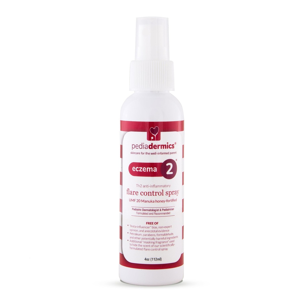 Eczema 2 Th2 Manuka Flare Control Spray, Eczema Treatment for Kids for Fast Itch Relief, Fortified with UMF 20 Manuka Honey and Hydrocortisone 1% (4 oz)