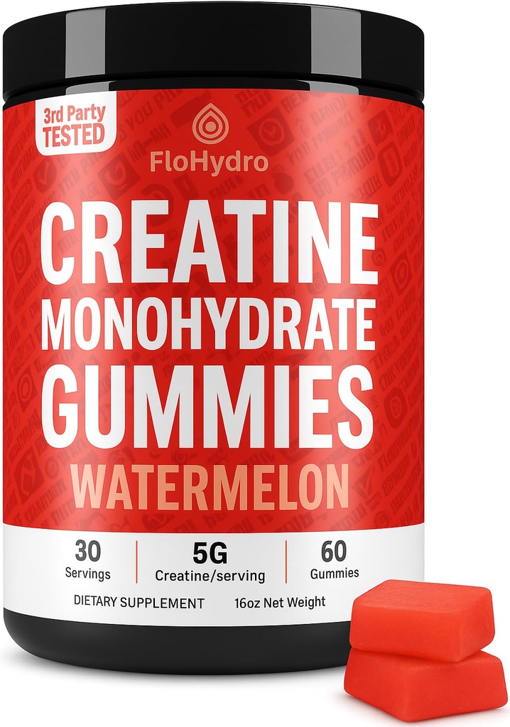 Kretine Gummies | 5 Kretine in 2 Gummies | Zero Sugart Tina Monohidrat | 3rd-Party Lab Tested | Temiz Malzemeler