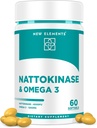 Omega 3 Fish Oil 1200mg with Nattokinase Supplement 4000 FU Organik | DHA | EPA | Nattokinase Derived from Japanese Natto | Cardiovascular and Circulatory Support | Heart Health Support | 60 Softgels