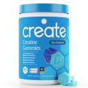 Erkekler ve Kadınlar için Kreat Kandilleri, Güçlendiricisi ve Endurance, Anti-Melting Formula, Vegan, Gluten-Free, Non-GMO, Gluten-Free, Non-GMO, 1.5g of Tinatine per Gummy (Mavi Raspberry, 90 ct)