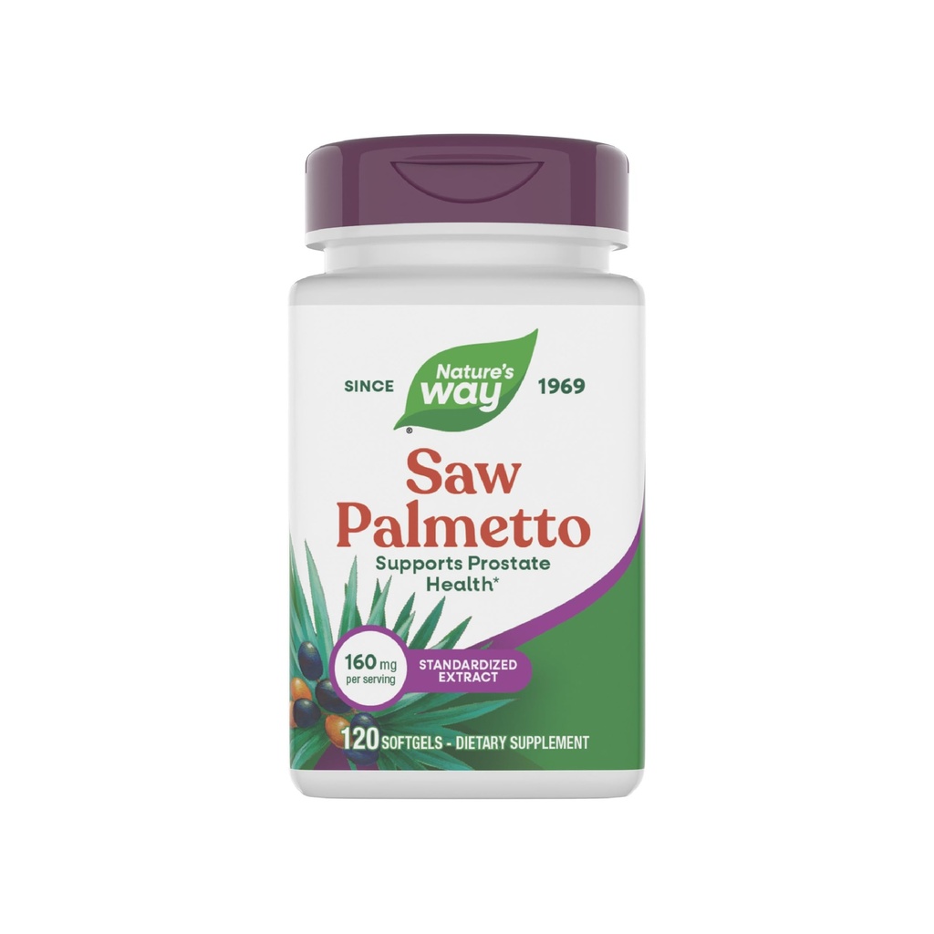 Nature's Way Saw Palmetto Premium Extract, Prostate Health Support for Men*, 160 mg per Service, 120 Softgels (Pazar Mayıs Vary)