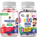 SUNNY SAM Çocuklar ve Yetişkinler için Demir Gummies - 500 mg - Calm Magnezyum Chews - Magnezyum Citrate Chewable Supplement for Mood & Muscle Support. Vitamin C ile demirler.