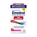 Emetrol Non-Drowsy Nausea Relief - Chewable Medical for Upset Stomach - Pharmacist Önerilen Nausea Relief - karma Berry Flavor, 60 Tabletler
