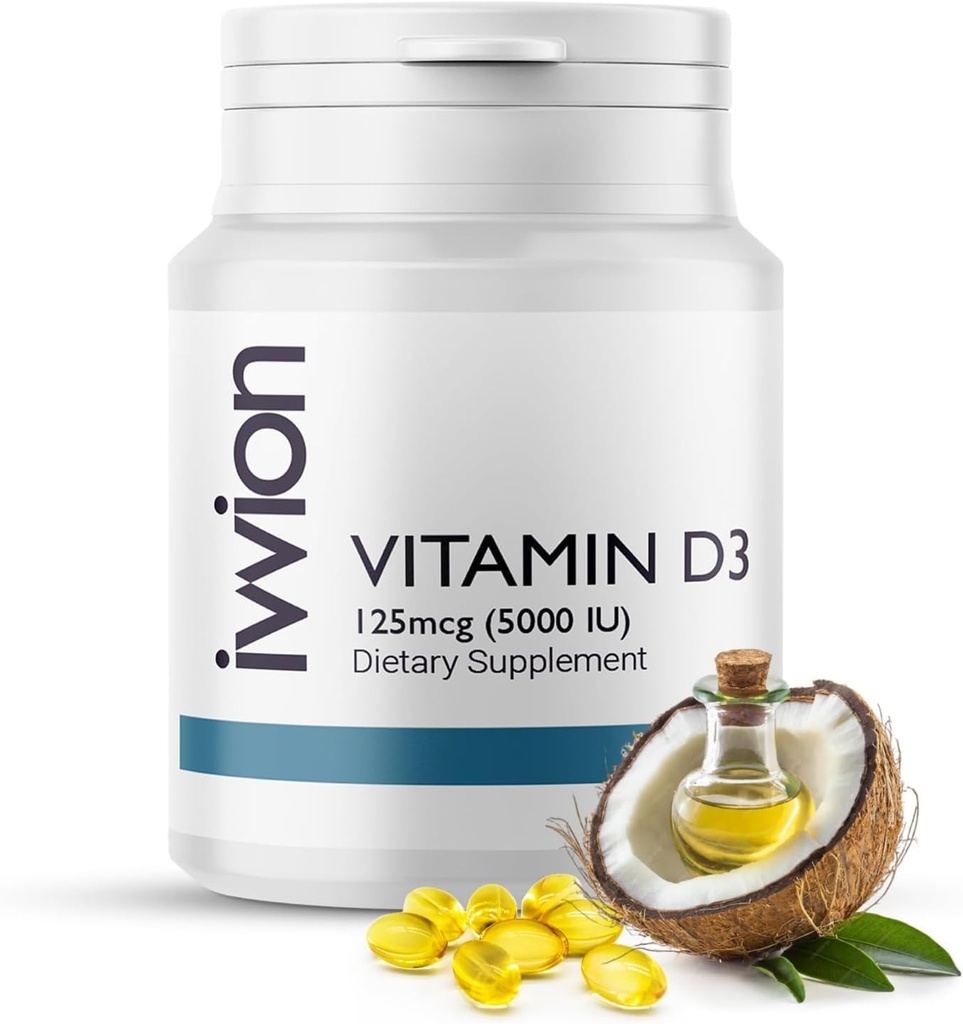 Sertifikalı Preservative-Free Vitamin D3 5000 IU Softgels Capsules - Gluten Free, Non-GMO - Vitamin D Supplement Support for Health Bones Muscle and Immune System, Made in UK, 365 Count (1 yıl tedarik)