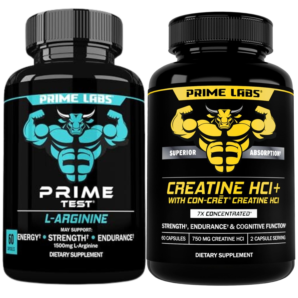 Prime Labs L Arginine (60 ct) +t Krein HCl Capsules (60 ct)