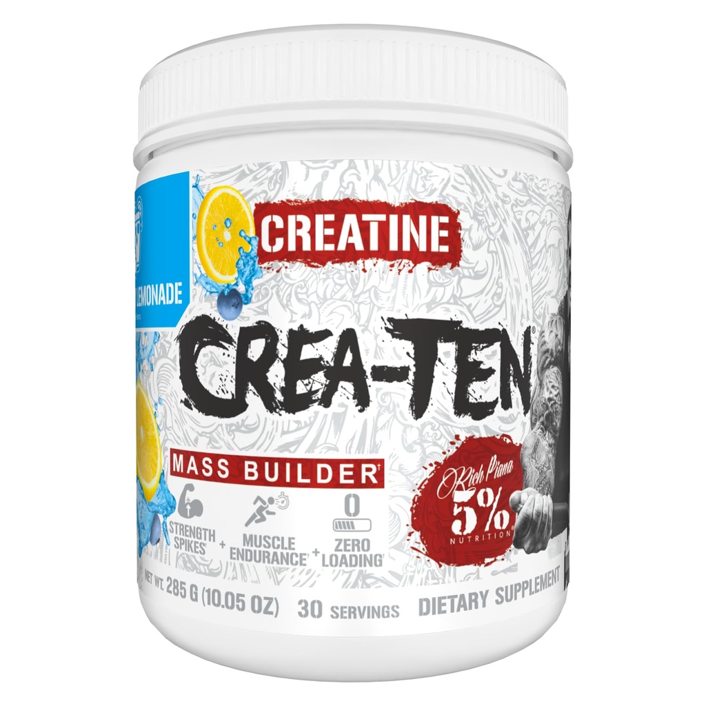 % 5 Beslenme Kreşin Kompleksi + Hızlandırıcılar | Kas Kazanan için Kreatif Kretine Toz | Max Power, Strength, Endurance, & Recovery (Blueberry Lemonade)