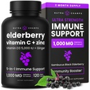NutraChamps Elderberry with Vitamin C and Bora - 5 in 1 Immunity Supplement, 10.000 mg Sambucus Black Elder Capsules with Vitamin D3 5000 IU, Sambucus Elder Extract Immune Support for Yetişkinler