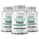 Organiks Ocean Better Fiber - Daily Fiber Supplement - Soften Stool for Effortless Bowel Hareketler - Psyllium Hulk ve Terpery Elm - 3 Şişeler