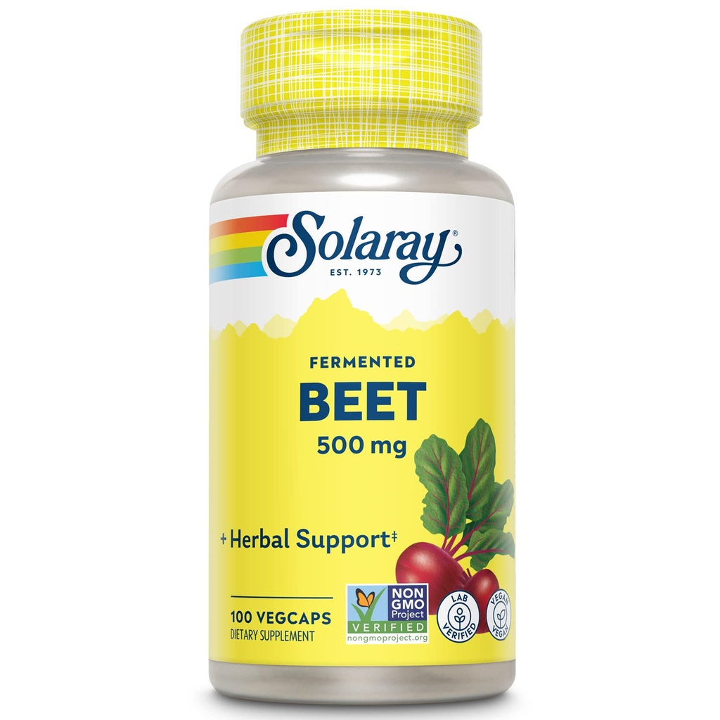SOLARAY Organik Beets'ten Arıt Kökleri - Arıt Kök Kapsülleri Geleneksel olarak Enerji, Endurance, Blood Flow, Heart Health Support - Vegan, Non-GMO, 60-Day Garanti, 100 VegCaps