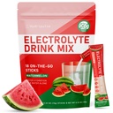 Elektrolytes Toz Paketleri - Sugar Free, Doğal Flavored, 10 Electrolyte & Vitamins Electrolyte Drink Mix - Watermelon Flavors, Keto Friendly, Vegan, Non- GMO, 18 Packets