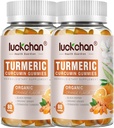 Turmeric ve Ginger Gummies (2 Pack) - Turmeric Curcumin with Black Pepper & Ginger Supplements for Immune Support Health Skin - Vegan Turmeric Gummies for Yetişkinler - Gluten Free, Low Sugar