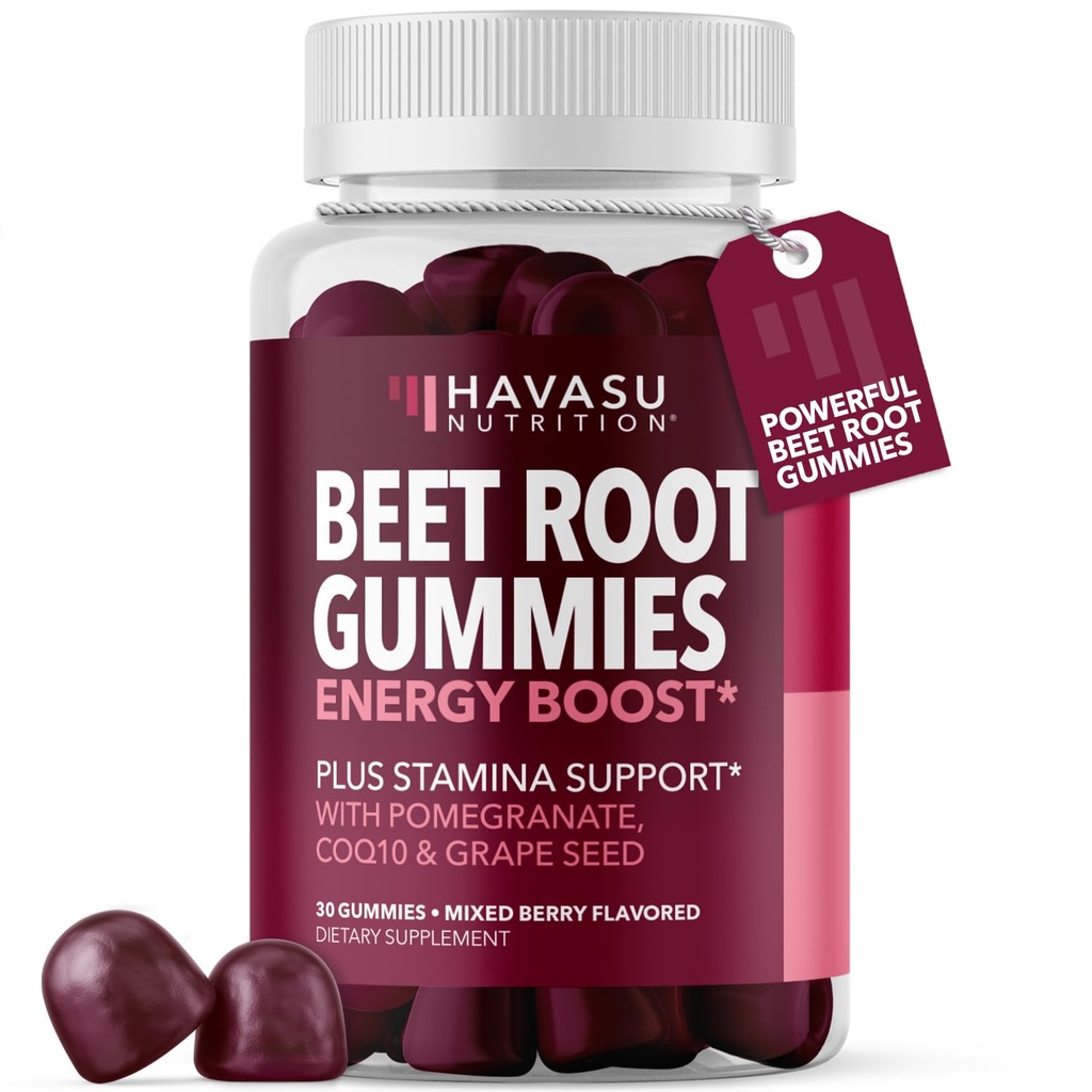 Arıt Root Gummies with COQ10 & Pomegranate - Erkekler ve Kadınlar için Nitrik Çimento Supplement - Endurance, Performans, Kurtarma - Vegan, Non-GMO, Gluten Free - Karma Berry Flavor, 30 Count