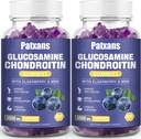 2 Packs 3000MG Glucosamine Chondroitin Gummies - Ekstra Kuvvetli Ortak Sağlık ve MSM Elder Natural Joint Support Supplement, Flexability, Antioksi Immune Support for Yetişkinler, 120 Gummies.