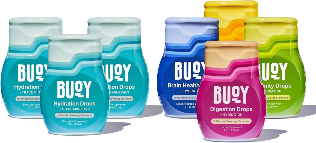 Buoy Electrolyte Drops Diversity Pack Sche 280 Servisler | No Sugar, No Sweeteners | Diyetitian Öneri | Trace Minerals | Amaçlı Unflavored Add to Any Drink
