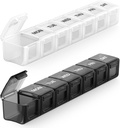 Sukuos Ekstra Büyük Haftalık Pill Organizer 2 Bilgisayarlar, Günlük Pill Box 7 Günlük Pill Tıplar, Vitaminler, Balık Yağları veya Supplements, Easy to Clean Oils or Supplements, Easy to Clean Oils
