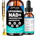 NAD Supplement, Liposomal NAD Nicotinamid Riboside Resveratrol 900 mg Quercetion, TMG, B3, Yüksek Potency N PlusAD Sıvı Hücre Regenerator, Longevity, Energy, Anti-Aging, Focus