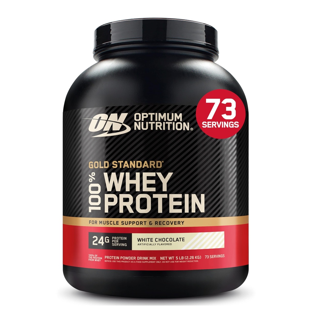Optimum Beslenme Altın Standardı 100% Whey Protein Toz, Beyaz Çikolata, 5 Pound (Pazar Mayıs Vary)
