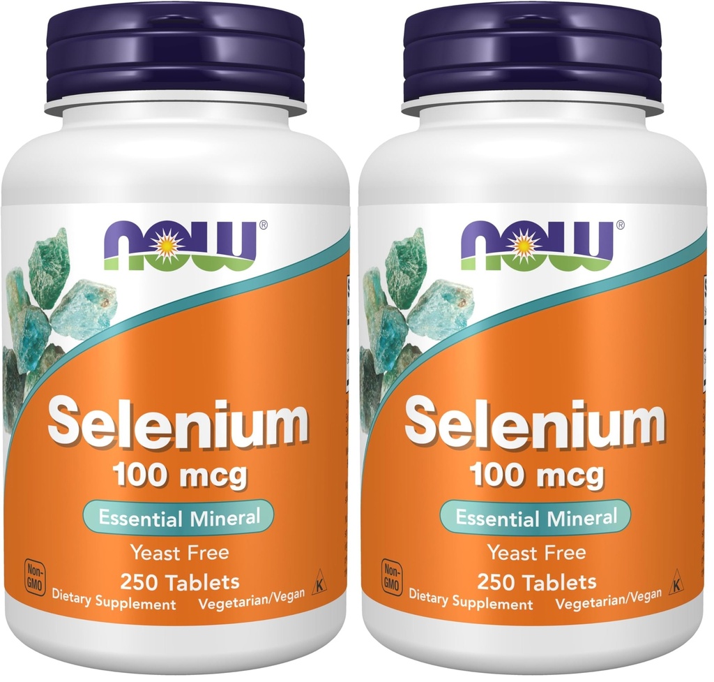 NOW Foods Supplements, Selenium (L-Selenomethionine) 100 mcg, Essential Mineral*, 250 Tablets (Pack of 2)