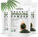 Earth Circle Organics Spirulina Toz, Kosher, Raw ve Non-Irradiated | Pure Vegan Protein | Premium Enerji Superfood, Yüksek Amino asitler ve Antioksiler - (8oz - 3 Pack)