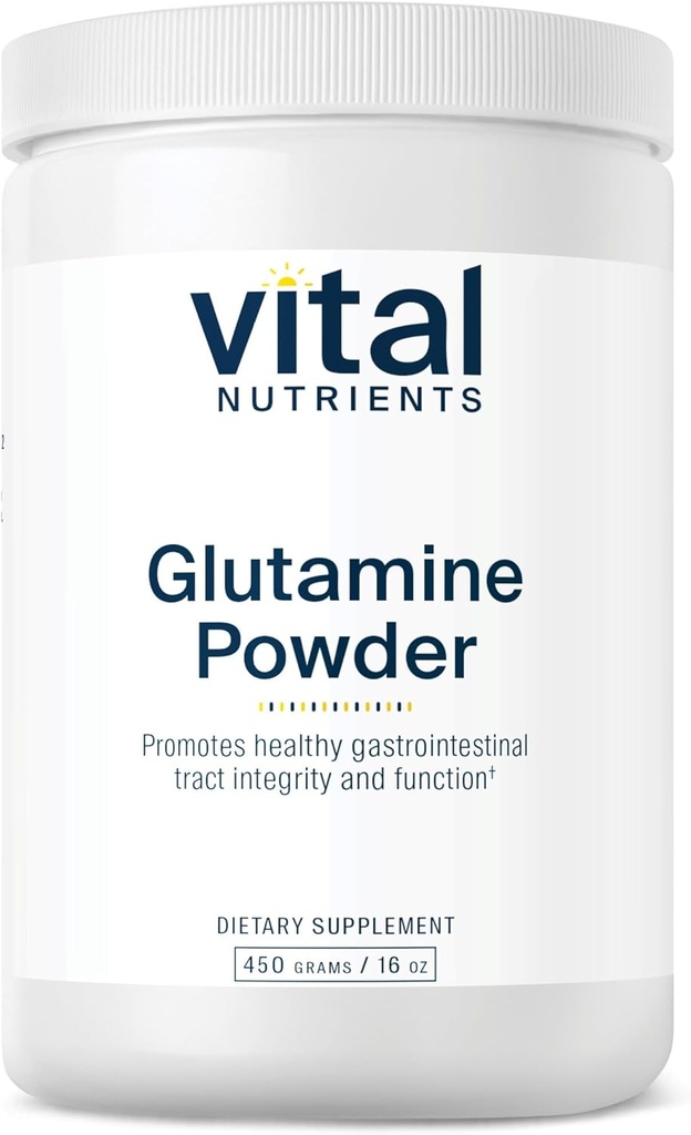 Vital Nutrients Glutamine Toz - Sağlıklı Gastrointestinal Tract Fonksiyonl - Gluten, Süt, Soy Free - Non-GMO - 450g/16 oz L-Glutamine Toz