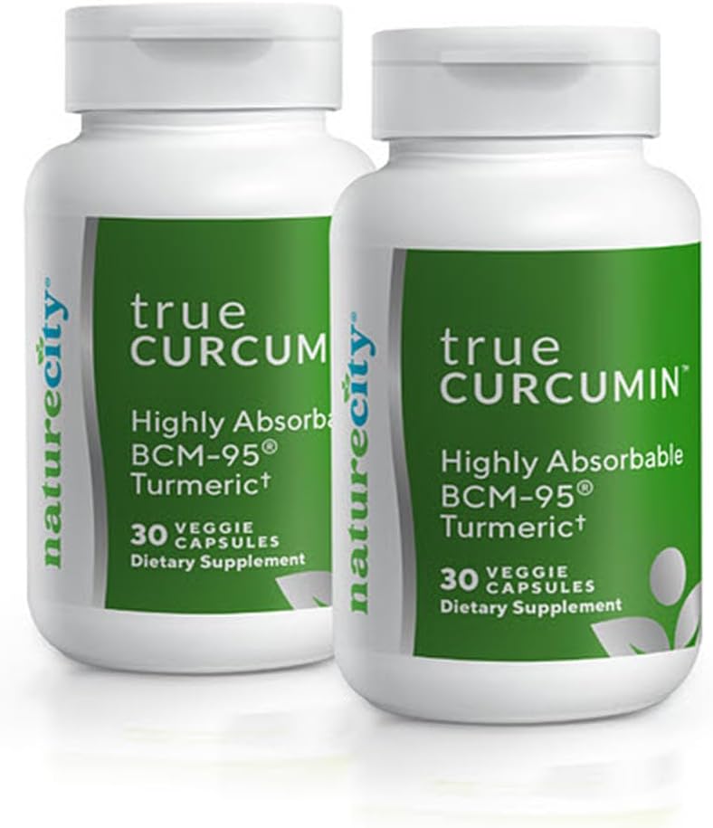 NatureCity True-Curcumin Turmeric Supplement | Non-GMO Tumeric and Curcumin 500 mg Curcuma Capsules Vitamin Supplements | Up to 700% Art in Abpole (60 Day Supply) | Supports Commons