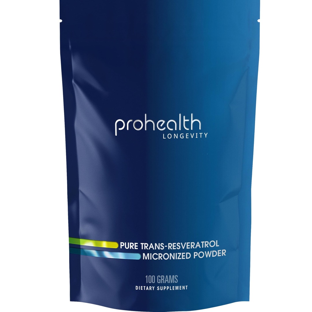 ProHealth Longevity Bulk Trans Resveratrol Toz 100 Grams - Pure Farm Grade, Scoop başına 1000 mg, Superior Abors ve Bioavailability