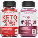 60 Keto Apple Cider Vinegar Gummies Gelişmiş Kilo Kaybı + 60 Magnezyum Gummies Formalted with 770 MG Citrate.