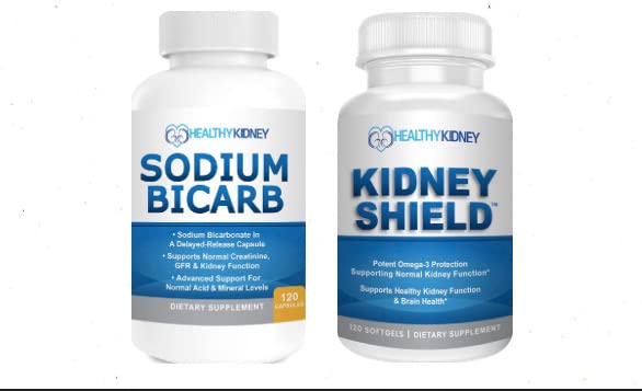 Kidney Shield Omega-3 Fish Oil & sodyum Bicarb 2 Pack Sche Normal Kidney Function & Acid Levels