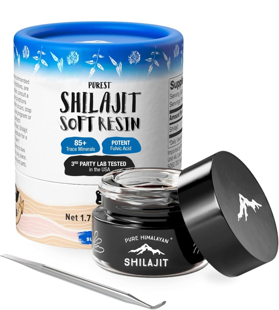 Shilajit Tarafından Pure Himalyan Shilajit ®, Grade A Himalaya Softwear, Energy & Immune Support, Natural Source of Fulvic Acid & 85+ Trace Minerals Supplement for Men & Women (ml/1.5 f oz)